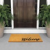 image:imagemDesign Rectangular Coir and Rubber Entryway Welcome Doormat with Natural Fibers for Indoor or Outdoor Use  Decorative Script Hello Design  NaturalBlackNatural Cursive Welcome