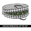 image:imagemDesign Round 30 Wreath Storage Container with Handles Fabric Christmas Wreath Storage Bag Protector Garland Storage Bag Container Holiday Decoration Organizer  2 Pack Buffalo Plaid BlackWhiteBlackWhite