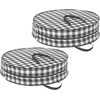 image:imagemDesign Round 30 Wreath Storage Container with Handles Fabric Christmas Wreath Storage Bag Protector Garland Storage Bag Container Holiday Decoration Organizer  2 Pack Buffalo Plaid BlackWhiteBlackWhite
