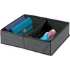 image:imagemDesign Set of 2 Canvas Wardrobe Organiser  Storage Box for Drawers and Cupboard with 2 Compartments  Fabric Wardrobe Storage for Socks Underwear etc  Dark Grey