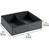 image:imagemDesign Set of 2 Canvas Wardrobe Organiser  Storage Box for Drawers and Cupboard with 2 Compartments  Fabric Wardrobe Storage for Socks Underwear etc  Dark Grey