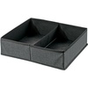 image:imagemDesign Set of 2 Canvas Wardrobe Organiser  Storage Box for Drawers and Cupboard with 2 Compartments  Fabric Wardrobe Storage for Socks Underwear etc  Dark Grey