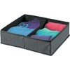 image:imagemDesign Set of 2 Canvas Wardrobe Organiser  Storage Box for Drawers and Cupboard with 2 Compartments  Fabric Wardrobe Storage for Socks Underwear etc  Dark Grey