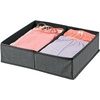 image:imagemDesign Set of 2 Canvas Wardrobe Organiser  Storage Box for Drawers and Cupboard with 2 Compartments  Fabric Wardrobe Storage for Socks Underwear etc  Dark Grey