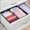 image:imagemDesign Set of 2 Canvas Wardrobe Organiser  Storage Box for Drawers and Cupboard with 2 Compartments  Fabric Wardrobe Storage for Socks Underwear etc  Dark Grey
