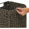 image:imagemDesign Set of 2 Storage Basket  Foldable Water Hyacinth Storage Box  Basket Storage Unit for Storing Clothes Toys or Magazines  Features Wickerwork Pattern  Black