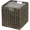 image:imagemDesign Set of 2 Storage Basket  Foldable Water Hyacinth Storage Box  Basket Storage Unit for Storing Clothes Toys or Magazines  Features Wickerwork Pattern  Black
