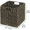 image:imagemDesign Set of 2 Storage Basket  Foldable Water Hyacinth Storage Box  Basket Storage Unit for Storing Clothes Toys or Magazines  Features Wickerwork Pattern  Black