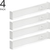 image:imagemDesign Set of 4 Drawer Dividers  Expandable Drawer Organiser Set with Protective Foam Ends  Useful Kitchen Accessories  CreamWhite