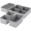 image:imagemDesign Set of 5 Kids Storage Boxes  Fabric Storage Boxes in Multiple Sizes  Ideal for Clothing Nappy and Toy Storage  Grey