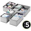 image:imagemDesign Set of 5 Kids Storage Boxes  Fabric Storage Boxes in Multiple Sizes  Ideal for Clothing Nappy and Toy Storage  Grey