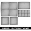 image:imagemDesign Set of 5 Kids Storage Boxes  Fabric Storage Boxes in Multiple Sizes  Ideal for Clothing Nappy and Toy Storage  Grey