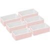 image:imagemDesign Set of 6 Storage Boxes  Bedroom Organiser Boxes for Lingerie Socks Bras and Accessories  Clothes Storage for Bedrooms  PinkWhite