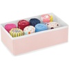 image:imagemDesign Set of 6 Storage Boxes  Bedroom Organiser Boxes for Lingerie Socks Bras and Accessories  Clothes Storage for Bedrooms  PinkWhite