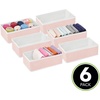 image:imagemDesign Set of 6 Storage Boxes  Bedroom Organiser Boxes for Lingerie Socks Bras and Accessories  Clothes Storage for Bedrooms  PinkWhite