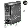image:imagemDesign Slim Metal Rectangle 13 Gallon5 Liter Trash Can with Step Pedal EasyClose Lid Removable Liner  Narrow Wastebasket Garbage Container Bin for Bathroom Bedroom Kitchen  BlackBlack Marble