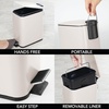image:imagemDesign Slim Metal Rectangle 13 Gallon5 Liter Trash Can with Step Pedal EasyClose Lid Removable Liner  Narrow Wastebasket Garbage Container Bin for Bathroom Bedroom Kitchen  BlackMatte Cream