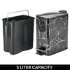 image:imagemDesign Slim Metal Rectangle 13 Gallon5 Liter Trash Can with Step Pedal EasyClose Lid Removable Liner  Narrow Wastebasket Garbage Container Bin for Bathroom Bedroom Kitchen  BlackBlack Marble