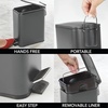 image:imagemDesign Slim Metal Rectangle 13 Gallon5 Liter Trash Can with Step Pedal EasyClose Lid Removable Liner  Narrow Wastebasket Garbage Container Bin for Bathroom Bedroom Kitchen  BlackCharcoal