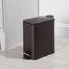 image:imagemDesign Slim Metal Rectangle 13 Gallon5 Liter Trash Can with Step Pedal EasyClose Lid Removable Liner  Narrow Wastebasket Garbage Container Bin for Bathroom Bedroom Kitchen  BlackBronze