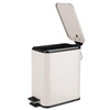 image:imagemDesign Slim Metal Rectangle 13 Gallon5 Liter Trash Can with Step Pedal EasyClose Lid Removable Liner  Narrow Wastebasket Garbage Container Bin for Bathroom Bedroom Kitchen  BlackMatte Cream