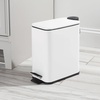 image:imagemDesign Slim Metal Rectangle 13 Gallon5 Liter Trash Can with Step Pedal EasyClose Lid Removable Liner  Narrow Wastebasket Garbage Container Bin for Bathroom Bedroom Kitchen  BlackMatte White