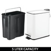image:imagemDesign Slim Metal Rectangle 13 Gallon5 Liter Trash Can with Step Pedal EasyClose Lid Removable Liner  Narrow Wastebasket Garbage Container Bin for Bathroom Bedroom Kitchen  BlackMatte White