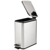 image:imagemDesign Slim Metal Rectangle 13 Gallon5 Liter Trash Can with Step Pedal EasyClose Lid Removable Liner  Narrow Wastebasket Garbage Container Bin for Bathroom Bedroom Kitchen  BlackBrushed SS