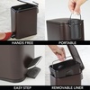 image:imagemDesign Slim Metal Rectangle 13 Gallon5 Liter Trash Can with Step Pedal EasyClose Lid Removable Liner  Narrow Wastebasket Garbage Container Bin for Bathroom Bedroom Kitchen  BlackBronze