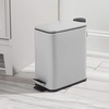image:imagemDesign Slim Metal Rectangle 13 Gallon5 Liter Trash Can with Step Pedal EasyClose Lid Removable Liner  Narrow Wastebasket Garbage Container Bin for Bathroom Bedroom Kitchen  BlackMatte Gray