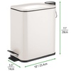 image:imagemDesign Slim Metal Rectangle 13 Gallon5 Liter Trash Can with Step Pedal EasyClose Lid Removable Liner  Narrow Wastebasket Garbage Container Bin for Bathroom Bedroom Kitchen  BlackMatte Cream