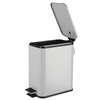 image:imagemDesign Slim Metal Rectangle 13 Gallon5 Liter Trash Can with Step Pedal EasyClose Lid Removable Liner  Narrow Wastebasket Garbage Container Bin for Bathroom Bedroom Kitchen  BlackMatte Gray