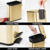 image:imagemDesign Slim Metal Rectangle 13 Gallon5 Liter Trash Can with Step Pedal EasyClose Lid Removable Liner  Narrow Wastebasket Garbage Container Bin for Bathroom Bedroom Kitchen  BlackSoft Brass