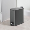 image:imagemDesign Slim Metal Rectangle 13 Gallon5 Liter Trash Can with Step Pedal EasyClose Lid Removable Liner  Narrow Wastebasket Garbage Container Bin for Bathroom Bedroom Kitchen  BlackCharcoal