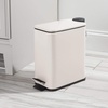image:imagemDesign Slim Metal Rectangle 13 Gallon5 Liter Trash Can with Step Pedal EasyClose Lid Removable Liner  Narrow Wastebasket Garbage Container Bin for Bathroom Bedroom Kitchen  BlackMatte Cream