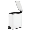 image:imagemDesign Slim Metal Rectangle 13 Gallon5 Liter Trash Can with Step Pedal EasyClose Lid Removable Liner  Narrow Wastebasket Garbage Container Bin for Bathroom Bedroom Kitchen  BlackMatte White