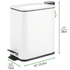 image:imagemDesign Slim Metal Rectangle 13 Gallon5 Liter Trash Can with Step Pedal EasyClose Lid Removable Liner  Narrow Wastebasket Garbage Container Bin for Bathroom Bedroom Kitchen  BlackMatte White