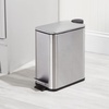 image:imagemDesign Slim Metal Rectangle 13 Gallon5 Liter Trash Can with Step Pedal EasyClose Lid Removable Liner  Narrow Wastebasket Garbage Container Bin for Bathroom Bedroom Kitchen  BlackBrushed SS