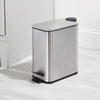 image:imagemDesign Slim Metal Rectangle 13 Gallon5 Liter Trash Can with Step Pedal EasyClose Lid Removable Liner  Narrow Wastebasket Garbage Container Bin for Bathroom Bedroom Kitchen  BlackBrushed SS