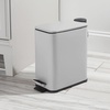 image:imagemDesign Slim Metal Rectangle 13 Gallon5 Liter Trash Can with Step Pedal EasyClose Lid Removable Liner  Narrow Wastebasket Garbage Container Bin for Bathroom Bedroom Kitchen  BlackMatte Gray
