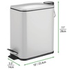 image:imagemDesign Slim Metal Rectangle 13 Gallon5 Liter Trash Can with Step Pedal EasyClose Lid Removable Liner  Narrow Wastebasket Garbage Container Bin for Bathroom Bedroom Kitchen  BlackMatte Gray