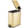 image:imagemDesign Slim Metal Rectangle 13 Gallon5 Liter Trash Can with Step Pedal EasyClose Lid Removable Liner  Narrow Wastebasket Garbage Container Bin for Bathroom Bedroom Kitchen  BlackSoft Brass