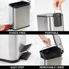 image:imagemDesign Slim Metal Rectangle 13 Gallon5 Liter Trash Can with Step Pedal EasyClose Lid Removable Liner  Narrow Wastebasket Garbage Container Bin for Bathroom Bedroom Kitchen  BlackBrushed SS