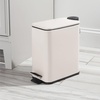 image:imagemDesign Slim Metal Rectangle 13 Gallon5 Liter Trash Can with Step Pedal EasyClose Lid Removable Liner  Narrow Wastebasket Garbage Container Bin for Bathroom Bedroom Kitchen  BlackMatte Cream