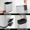image:imagemDesign Slim Metal Rectangle 13 Gallon5 Liter Trash Can with Step Pedal EasyClose Lid Removable Liner  Narrow Wastebasket Garbage Container Bin for Bathroom Bedroom Kitchen  BlackMatte Gray