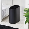 image:imagemDesign Slim PillShaped Metal 198 Gallon7 Liter Recycle Trash Can Wastebasket Garbage Container Bin  Bathroom Kitchen Bedroom Office  Durable Stainless Steel Mirri Collection BlackBlack