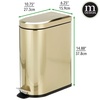 image:imagemDesign Small 26 Gallon10 Liter Stainless Steel Metal Step Trash Can Garbage Bin for Bathroom Bedroom Home Office DShape Trashcan with Foot PedalLid Removable Liner Bucket with Handles BlackSoft Brass