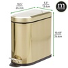 image:imagemDesign Small 26 Gallon10 Liter Stainless Steel Metal Step Trash Can Garbage Bin for Bathroom Bedroom Home Office DShape Trashcan with Foot PedalLid Removable Liner Bucket with Handles BlackSoft Brass