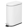 image:imagemDesign Small 26 Gallon10 Liter Stainless Steel Metal Step Trash Can Garbage Bin for Bathroom Bedroom Home Office DShape Trashcan with Foot PedalLid Removable Liner Bucket with Handles BlackWhite
