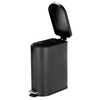 image:imagemDesign Small 26 Gallon10 Liter Stainless Steel Metal Step Trash Can Garbage Bin for Bathroom Bedroom Home Office DShape Trashcan with Foot PedalLid Removable Liner Bucket with Handles BlackBlack